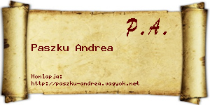 Paszku Andrea névjegykártya