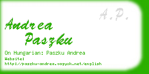 andrea paszku business card